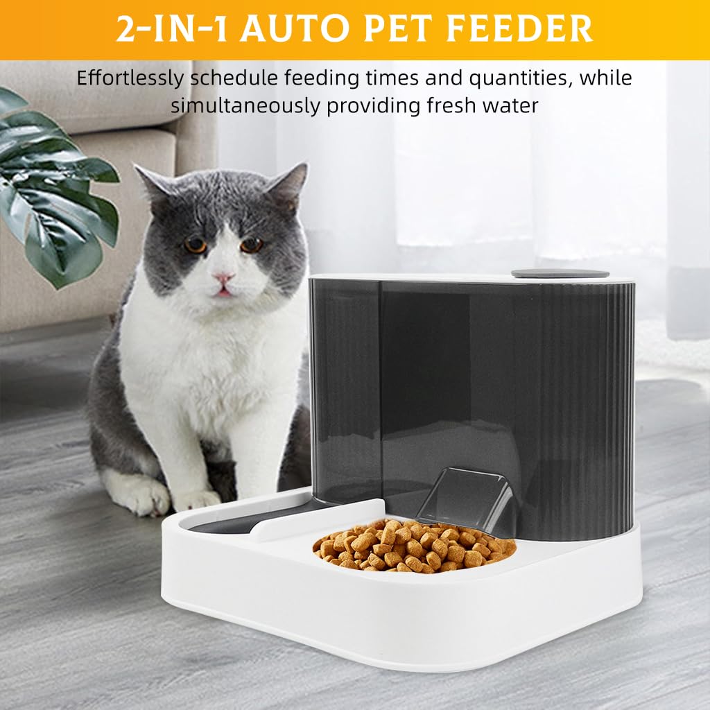 Qpets 2.2L Auto Pet Feeder Cat Dog Feeder 2 in 1 Automatic Pet Feeder with 1.5L Water Dispenser, Built in Filtration System Transparent Food-Grade PP Dustproof Food Cabin Design Auto Cat Dog Feeder Qpets 2.2L Auto Pet Feeder Cat Dog Feeder 2 in 1 Automatic Pet Feeder with 1.5L Water Dispenser, Built in Filtration System Transparent Food-Grade PP Dustproof Food Cabin Design Auto Cat Dog Feeder